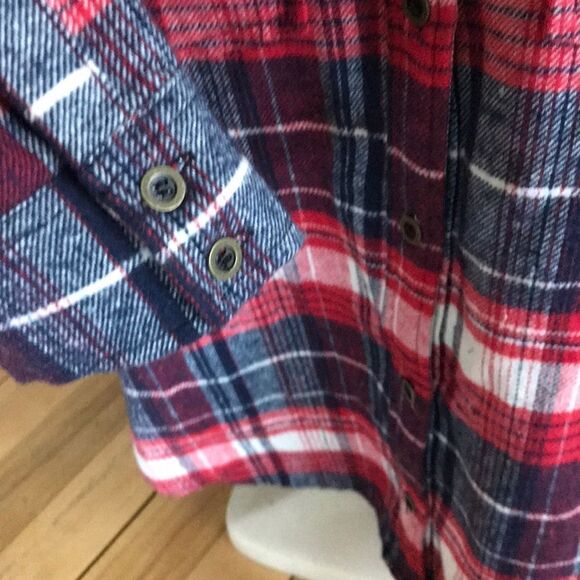 Chloe K red/navy/white flannel shirt, small - Picture 3 of 4